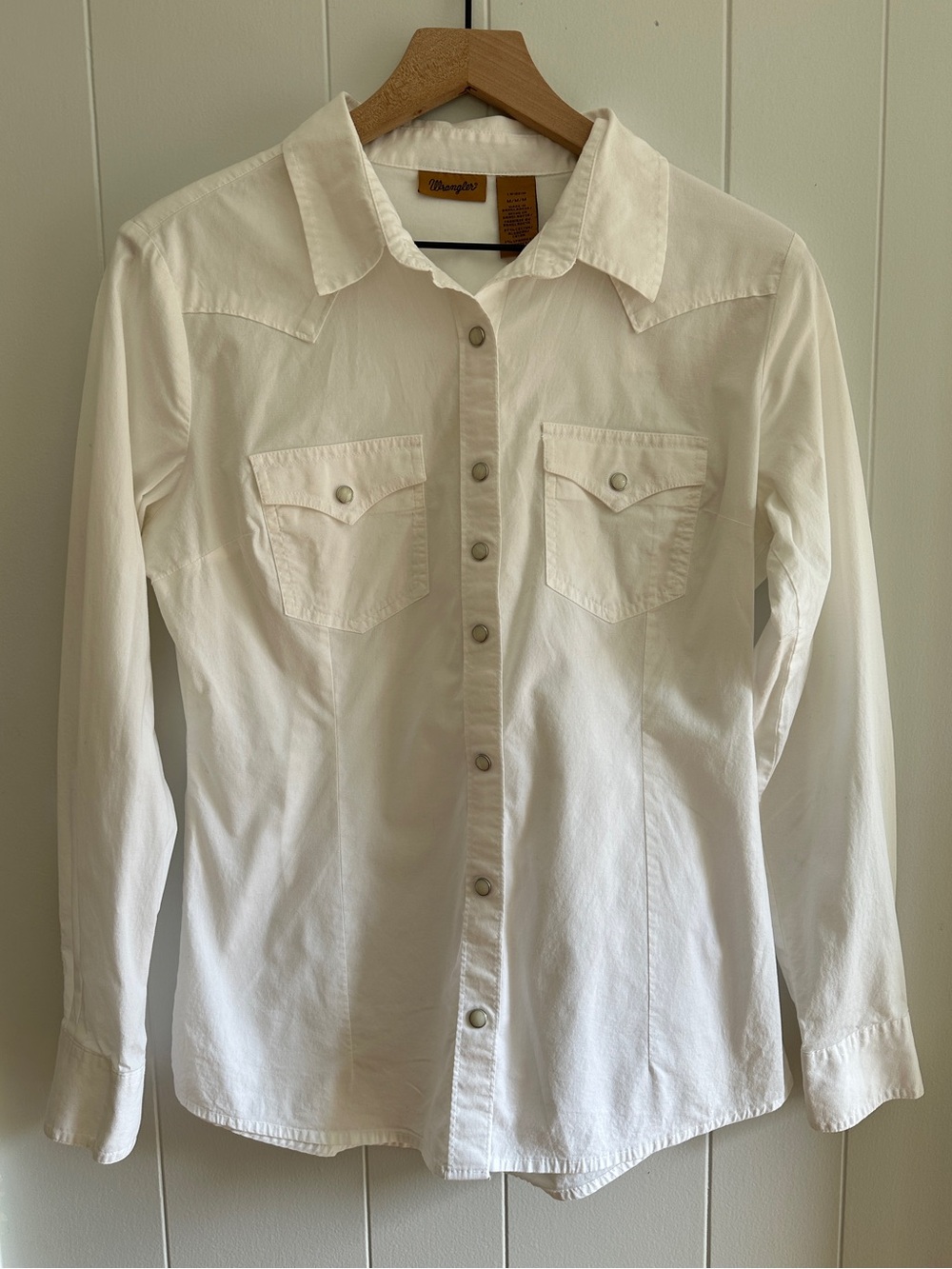 Wrangler Western Button Up White Top Size Small